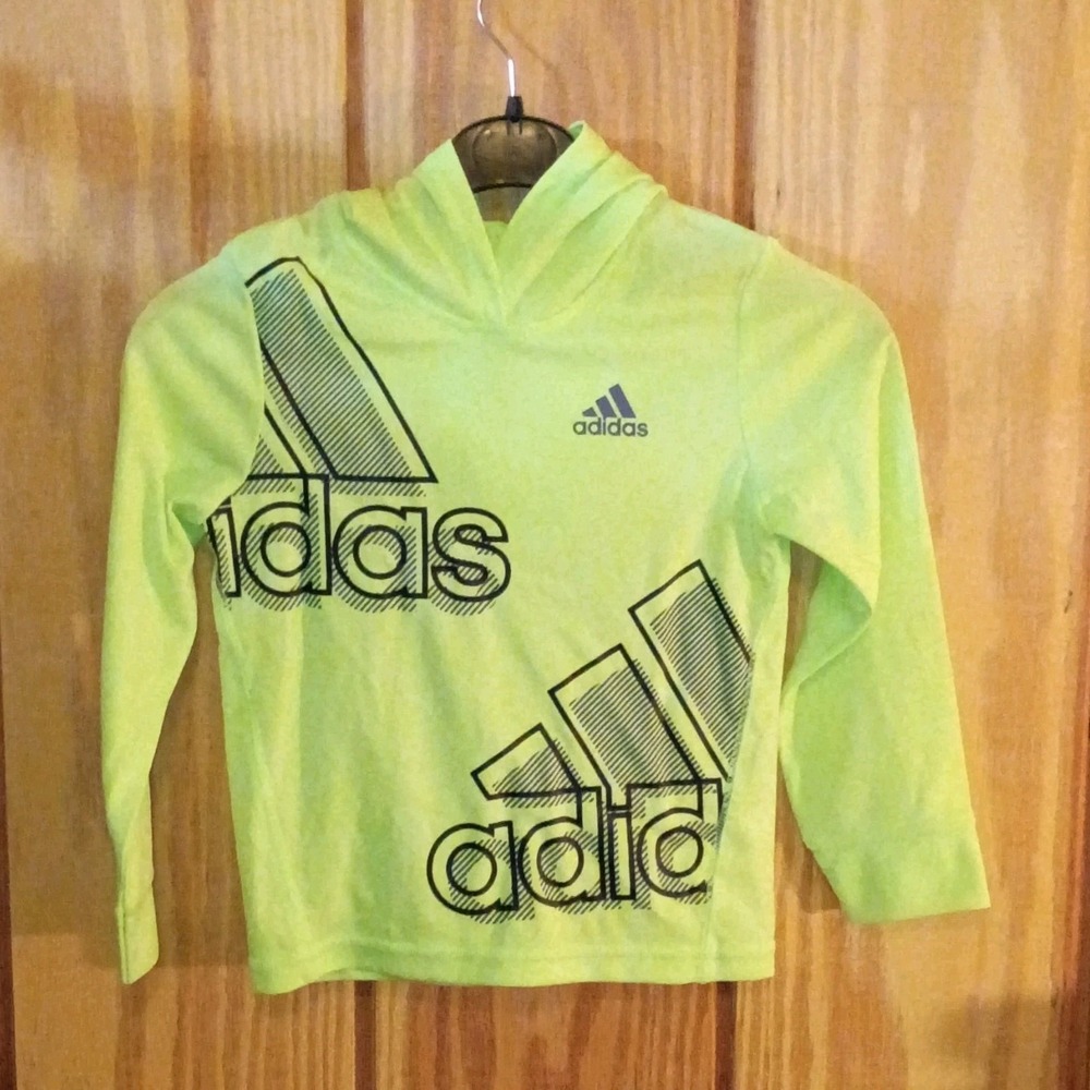 adidas Green Logo Hooded Long Sleeve Pullover Crew Neck T-Shirt 3T‎ And Pants